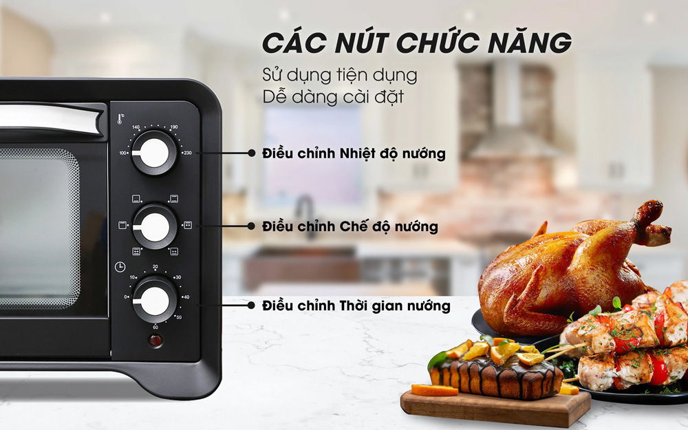 Lò nướng Sanaky VH-259S2D điều khiển núm xoay