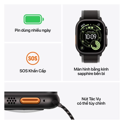 Apple Watch Ultra 3 GPS Cellular, 49mm Viền Titan Dây Alpine — ảnh 4