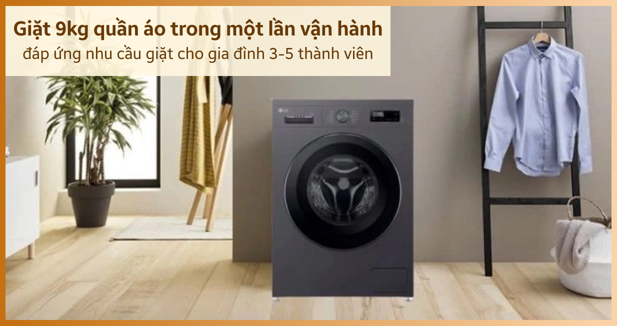 Máy giặt LG cửa ngang 9kg 2024 (FB1209S5M) — ảnh 6
