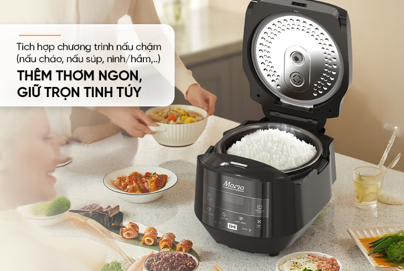 Nồi cơm điện cao tần Sunhouse Mama 1.5 lít SHD8858 đa dạng món ngon