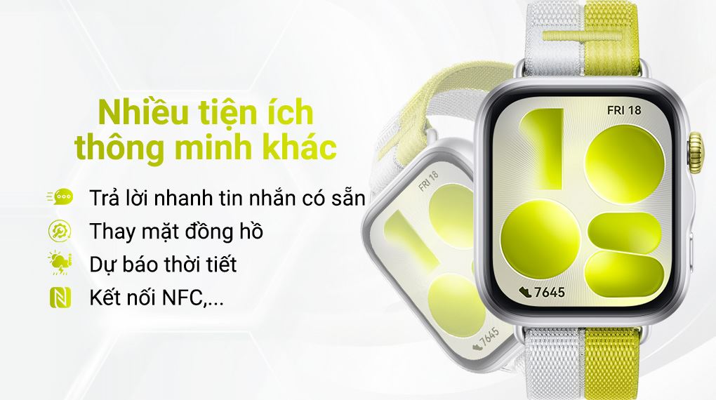 Huawei Watch Fit 5 dây nylon hỗ trợ NFC, điều khiển nhạc và nhiều tiện ích thông minh phục vụ cuộc sống hằng ngày