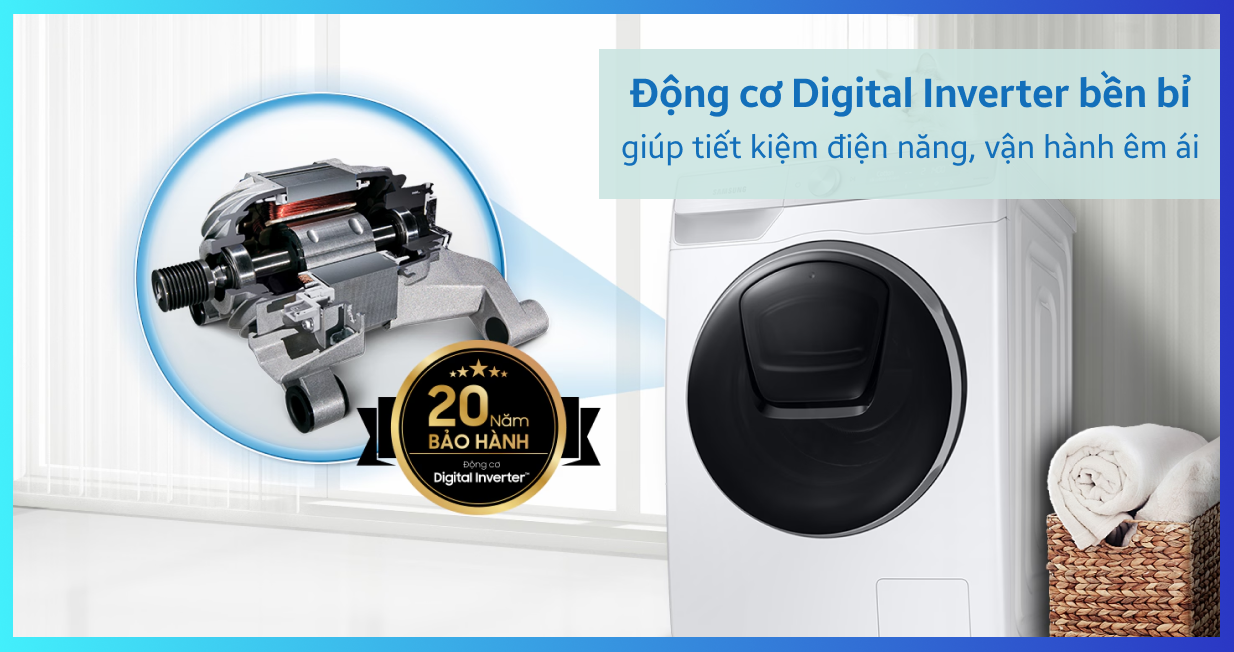Máy giặt Samsung cửa ngang 9.5kg 2021 (WW95TA046AX/SV) — ảnh 7
