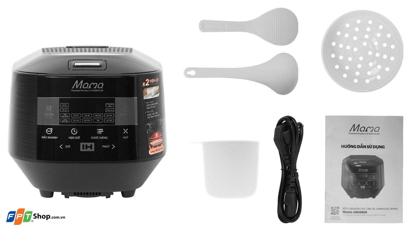 Nồi cơm điện cao tần Sunhouse Mama 1.5 lít SHD8858 — ảnh 9