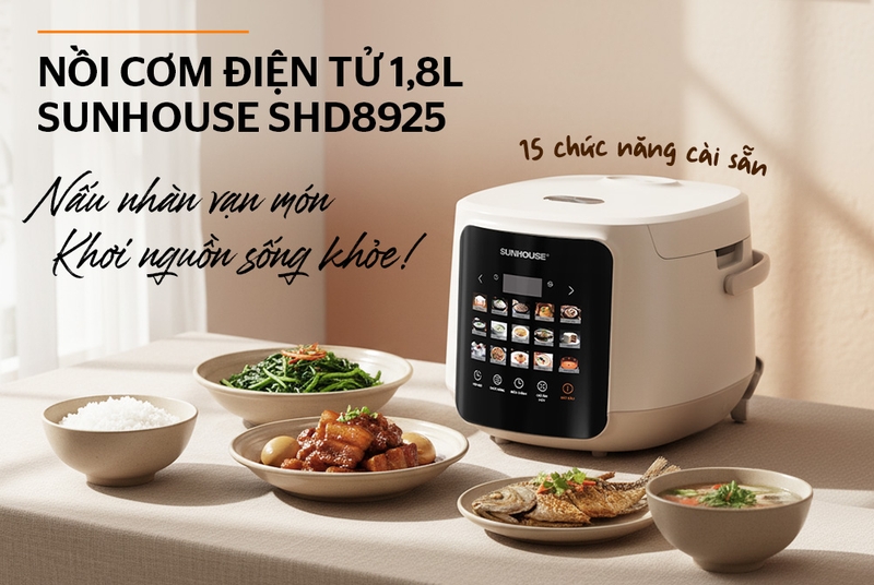 Nồi cơm điện tử Sunhouse 1.8 lít SHD8925 - hình 1