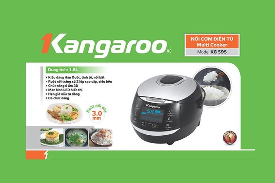 Nồi cơm điện tử Kangaroo KG595 tinh tế hiện đại