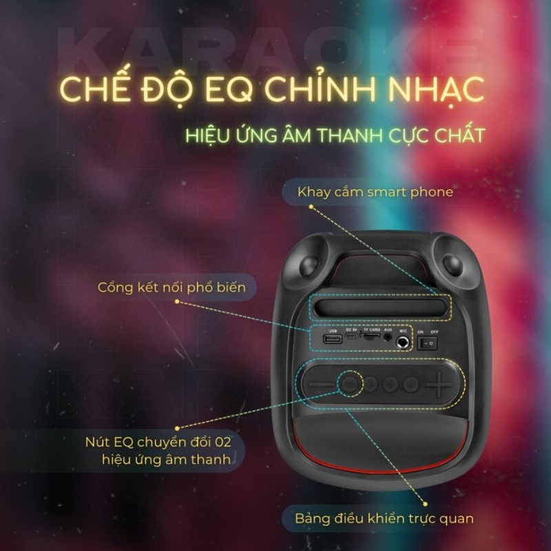 Loa karaoke xách tay iCore ISM8 - Chế độ EQ cho hiệu ứng âm thanh cực chất