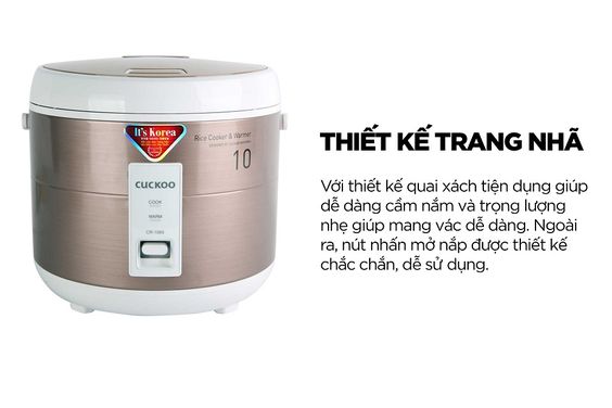Nồi cơm điện Cuckoo 1.8 lít CR-1065 thiết kế trang nhã bắt mắt