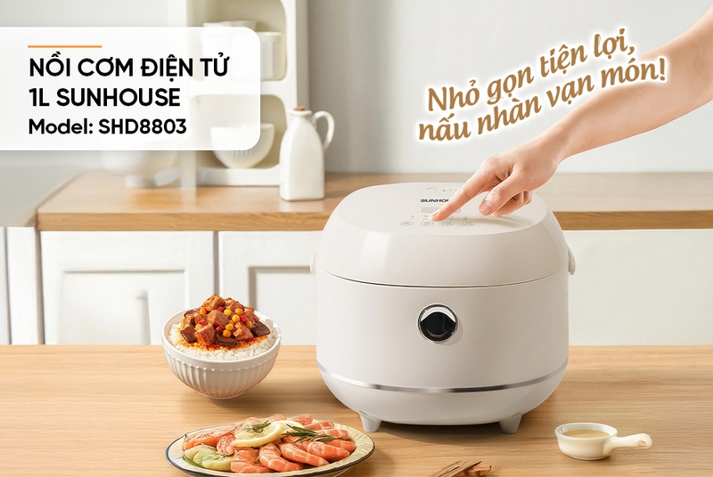Nồi cơm điện tử Sunhouse 1 lít SHD8803 - hình 1