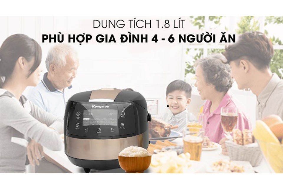 Nồi cơm điện tử Kangaroo 1.8 lít model KG18DR8 — ảnh 2
