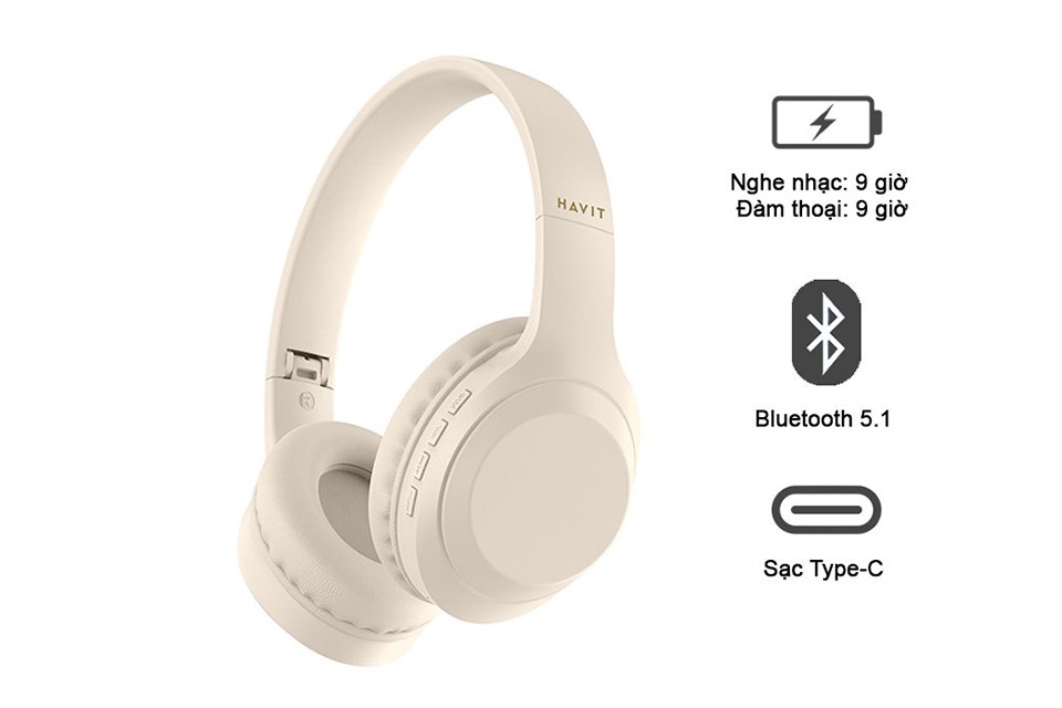 Bluetooth choàng đầu có mic Havit H628BT — ảnh 6