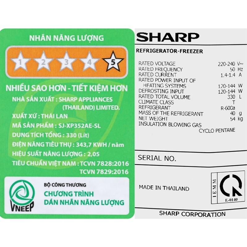 Tủ lạnh ngăn đá trên Sharp J-Tech Inverter 330 lít SJ-XP352AE-SL — ảnh 6