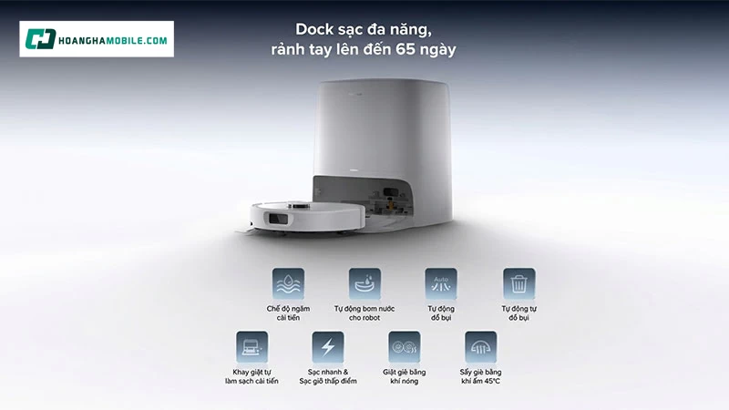 Dock sạc đa năng là một trong những lý do khiến Roborock QRevo 2 Pro khác biệt so với robot hút bụi lau nhà cơ bản.