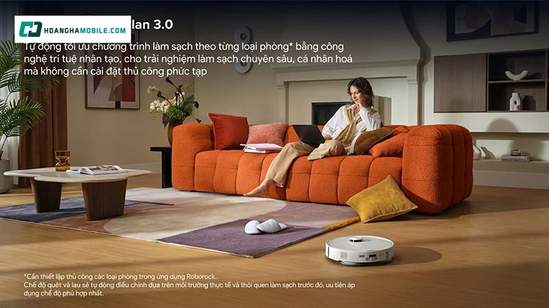 Roborock SmartPlan 3.0 là tính năng giúp tự tối ưu chương trình làm sạch theo từng loại phòng bằng AI.