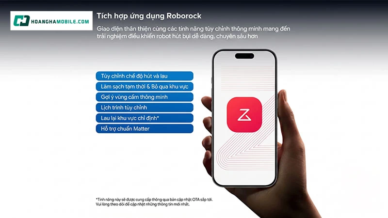 Roborock QRevo 2 Pro được điều khiển qua ứng dụng Roborock.