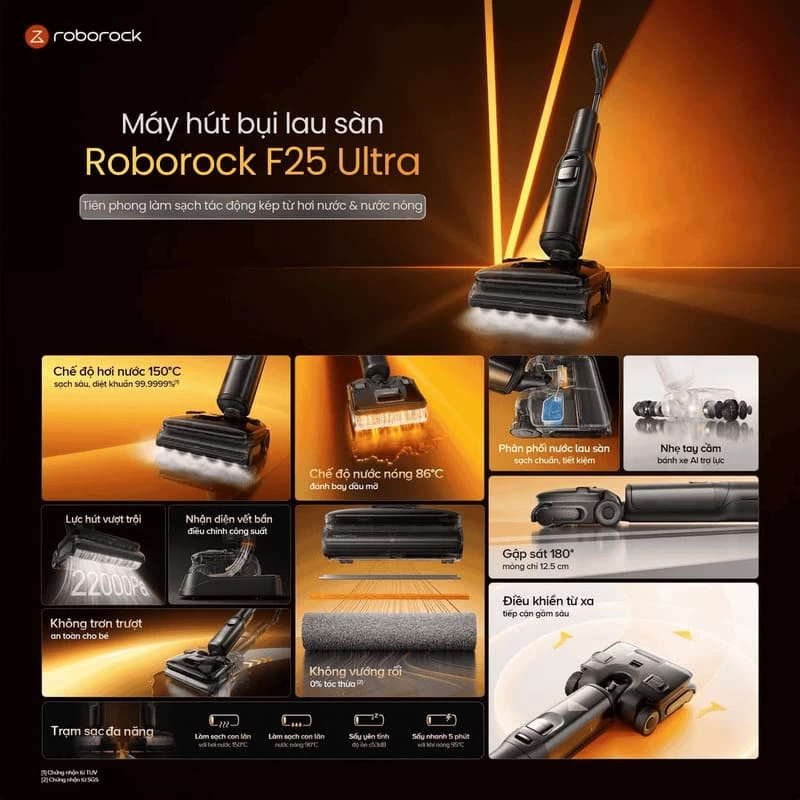 Roborock F25 Ultra thuộc phân khúc máy hút bụi lau sàn cao cấp