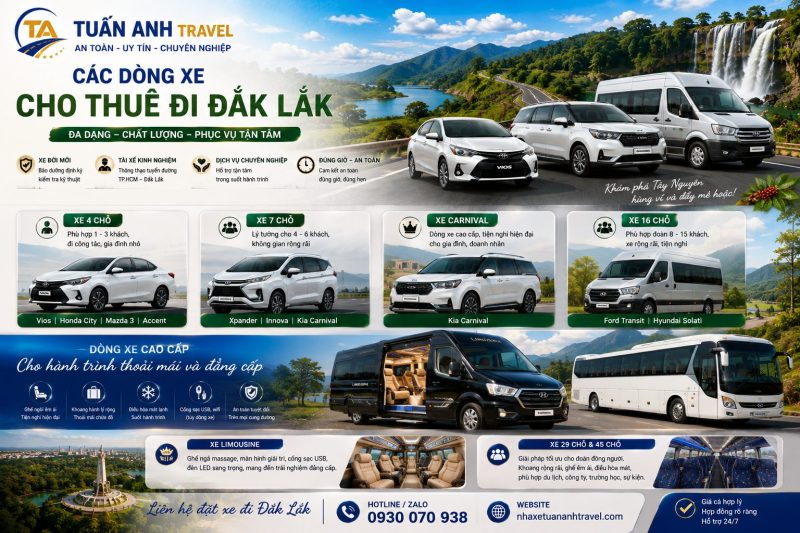 Thuê Xe Đi Đắk Lắk